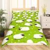 Cute Sheep Duvet Cover King Queen Funny Animal Floral Bedding Set Kids Cartoon Farm Animal Comforter Cover Polyester Quilt Cover