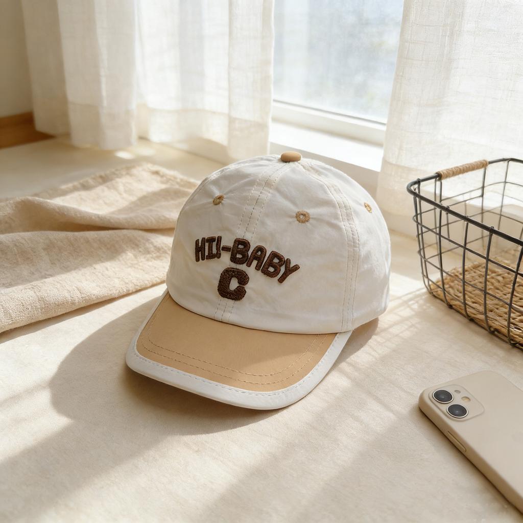 Kids Quick Dry Hat 50-54cm 2-8 Years Spring Summer Letter C Baseball Cap Boys Stylish Cap Girls Breathable Sun Hat Toddler