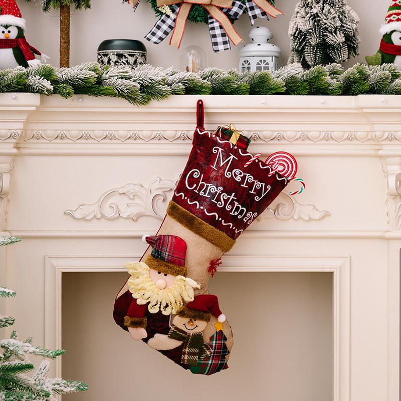 With Stockings Christmas Cartoon Santa Claus For Festive Gift Wrap And Decor
