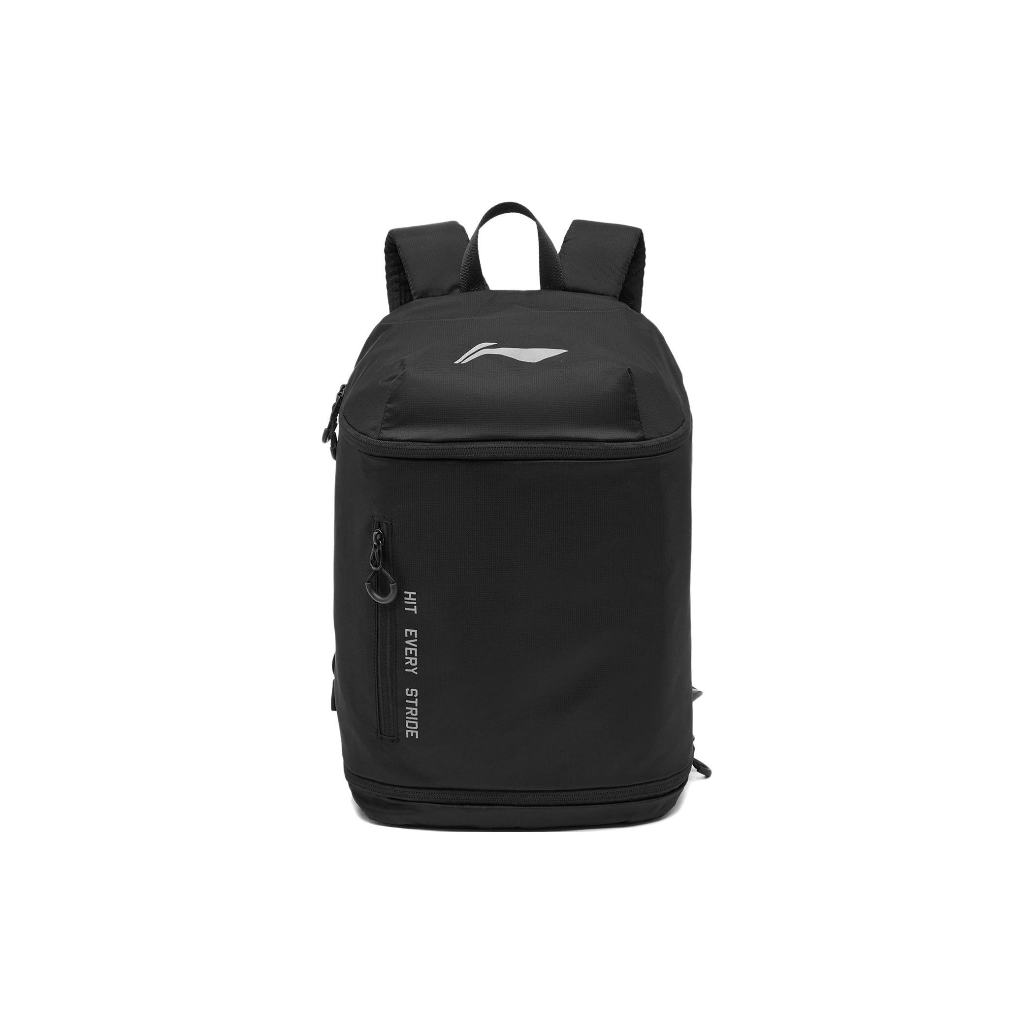 Li Ning Спереди Принт Бренда Спортивная Мода Буквы Полиэстер Спортивный Рюкзак Унисекс Рюкзак Черный ABSU103-1 Black