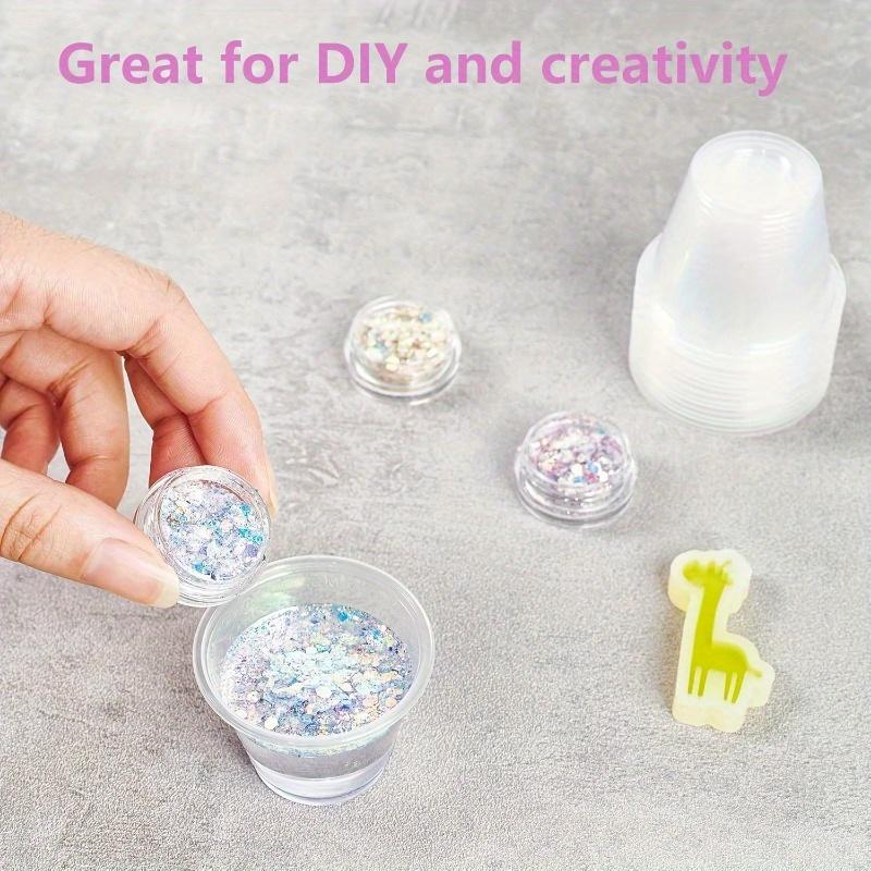 100pcs Small Plastic Cups - 1 OZ Graduated Measuring Cup - for Mixing Resin, Epoxy, DIY Arts & Crafts, Paint