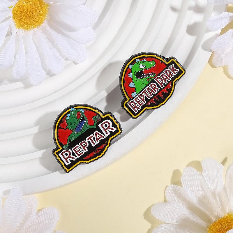 REPTAR PARK Enamel Pins Custom Dinosaur Movie Brooches Lapel Badges Clothes Animal Jewelry Gift for Friends