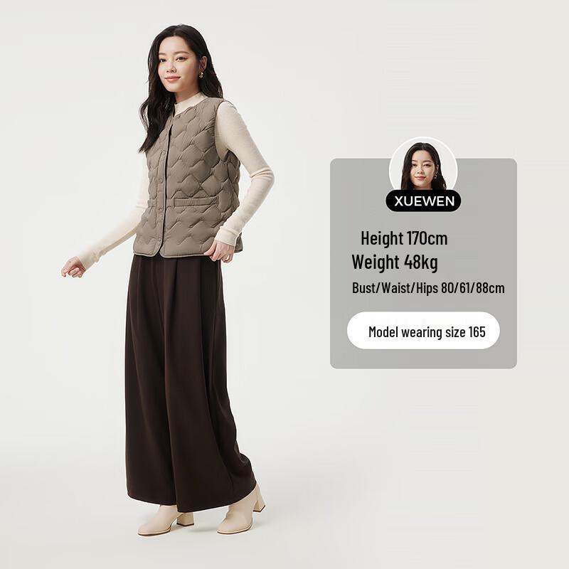 Tanboer Women's Lightweight Collarless Short Down Vest