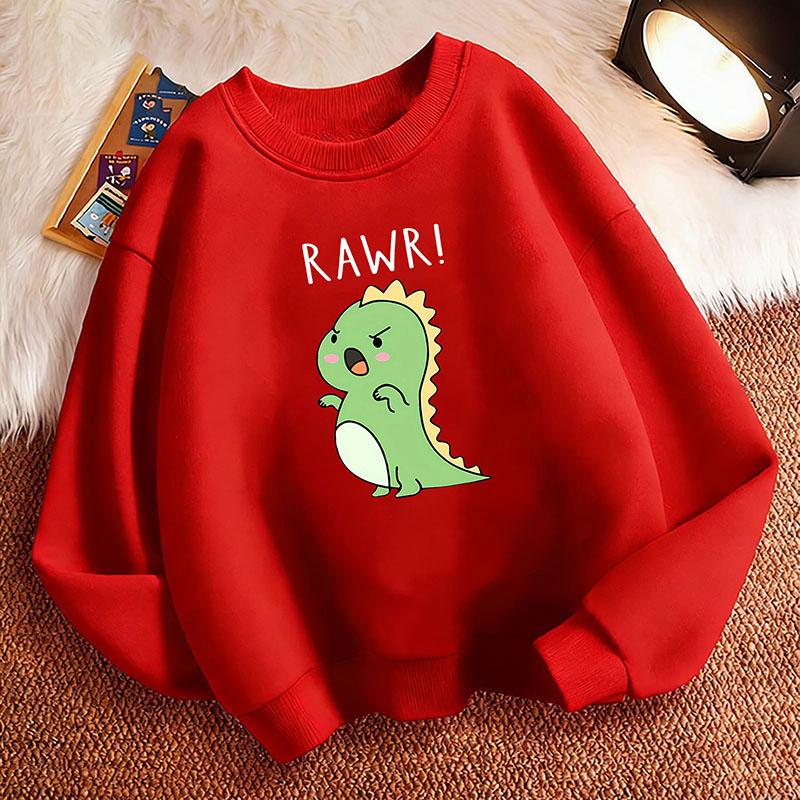 Long-sleeve Funny Dinosaur Kids' Hoodie, Casual, Pretty Clothes for Girls