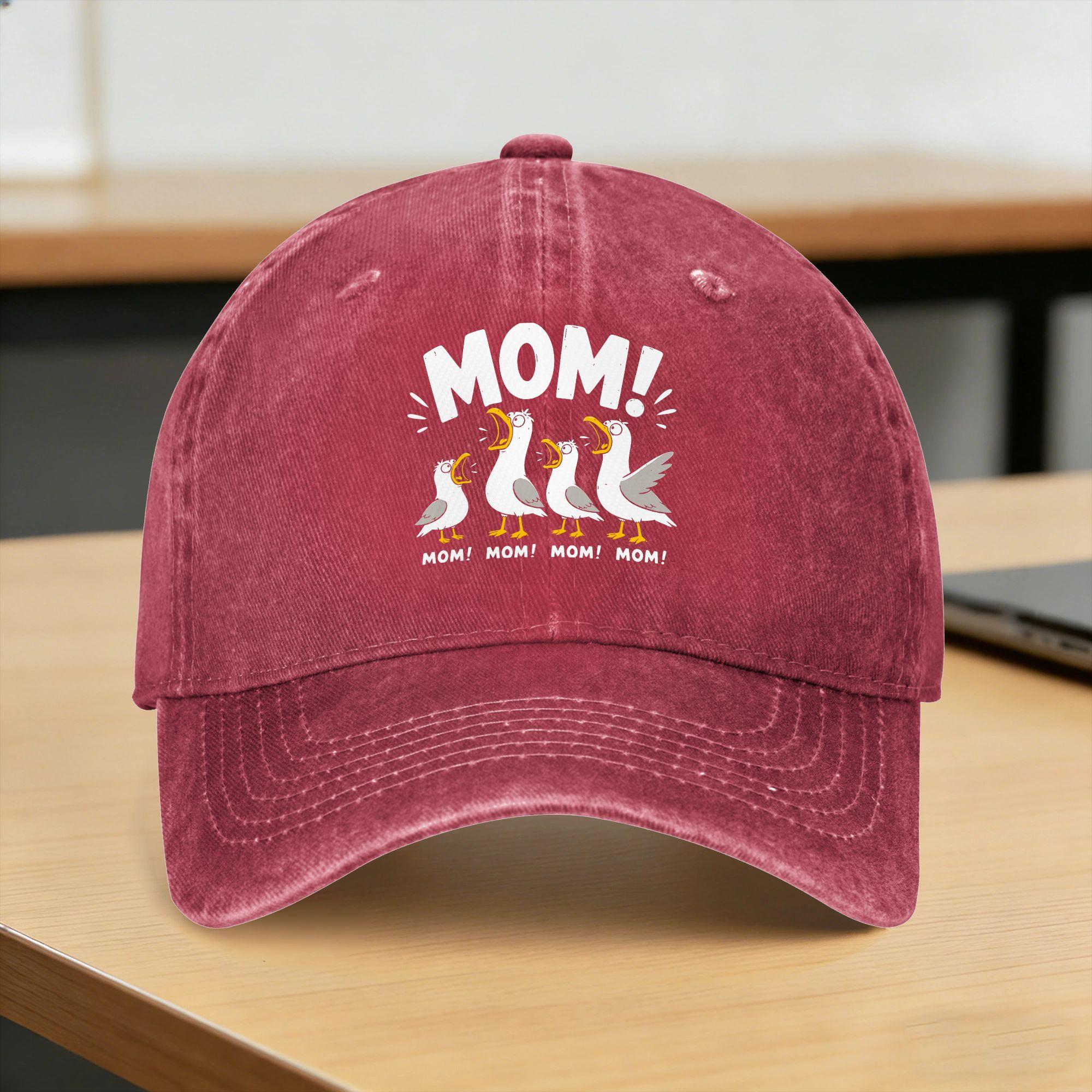 Funny Mom Humor Mom Mothers Day Seagull Mom Casual Baseball Cap For Couple Women Spring  Outdoor Sport Trucker Hat Snapback Cap One Size