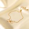 Premium Sliding Stainless Steel Snake Chain Bowknot Bracelet for Women, Niche Design Titanium Steel Jewelry