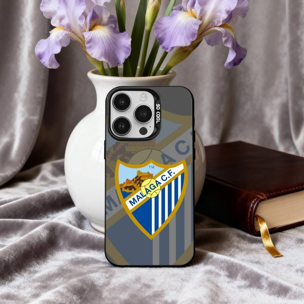 Cool M-Malaga-A C-CF-F Phone Case For iPhone17,16,15,14,13,12,11 Plus,Pro Max Black Candy Silver Plated Cover