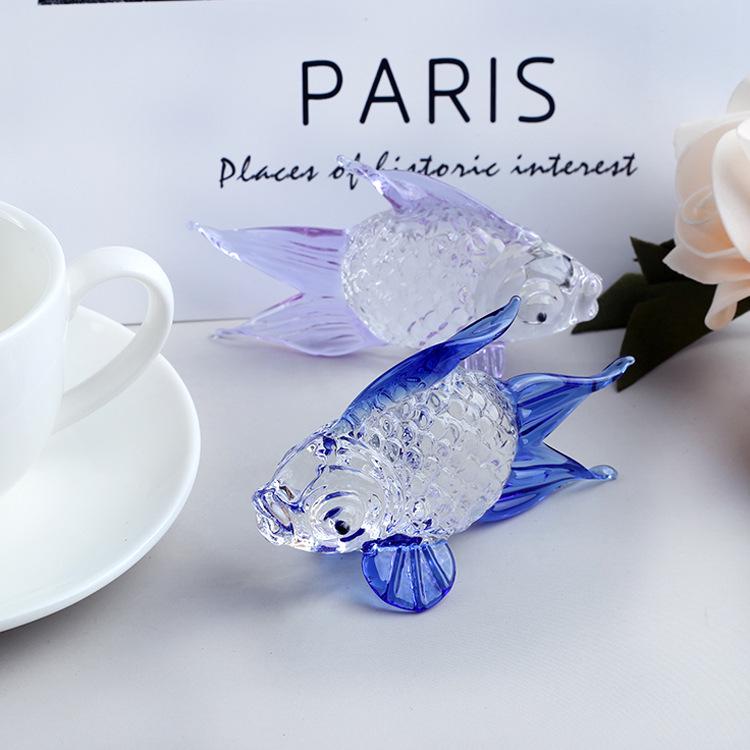 Creative Crystal Goldfish Desk Ornament - Elegant Gift for Office or Home Decor