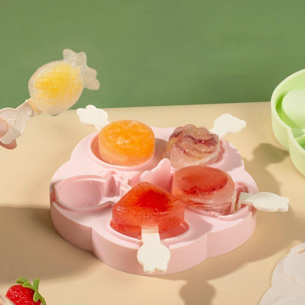 

Reusable Jelly Mold Fruits Shape Steamed Cake Mold Kitchenware Ice Cube Making Set Candy жовтий