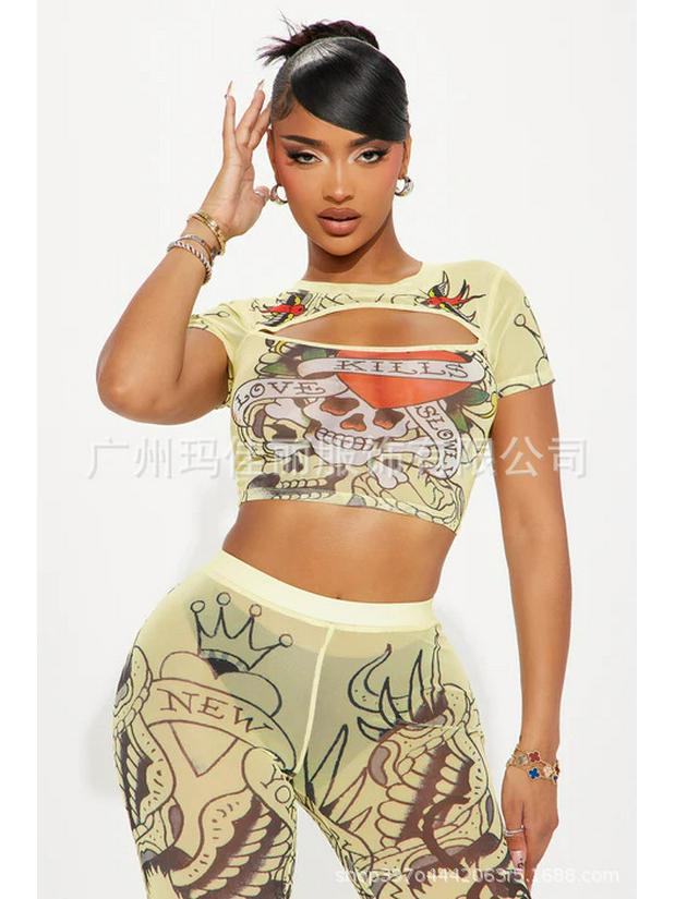 2024 Sommer Lässiger Print Kurzarm Anzug