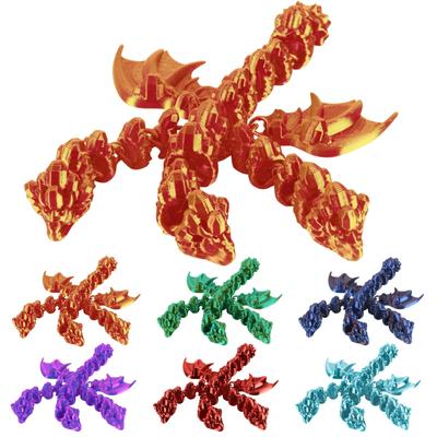 3D Printed Rockyhydra Dragon 3D Printed Articulated Crystal Dragon Toy Adults Kids Toys Mystery Dragon