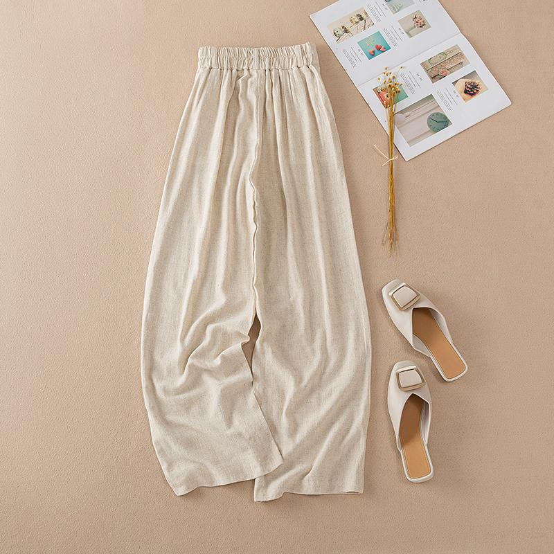 DIMANAF 2025 Sommer Übergröße Lange Hosen Damen Elastische Lässige Haremshose Hohe Taille Locker Basic Hose Weitbeinige Hose 5XL