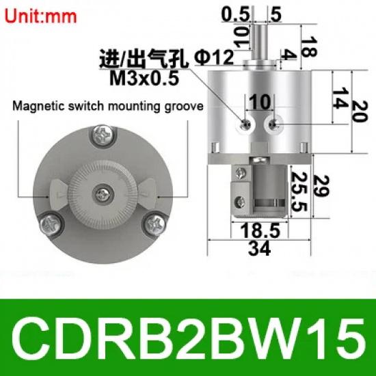 SMC Type Vane Rotary Swing Cylinder CRB2BW CDRB2BW CDRB2BWU 10 15 20 30 40-90S 180S 270S Pneumatic Rotary Actuator