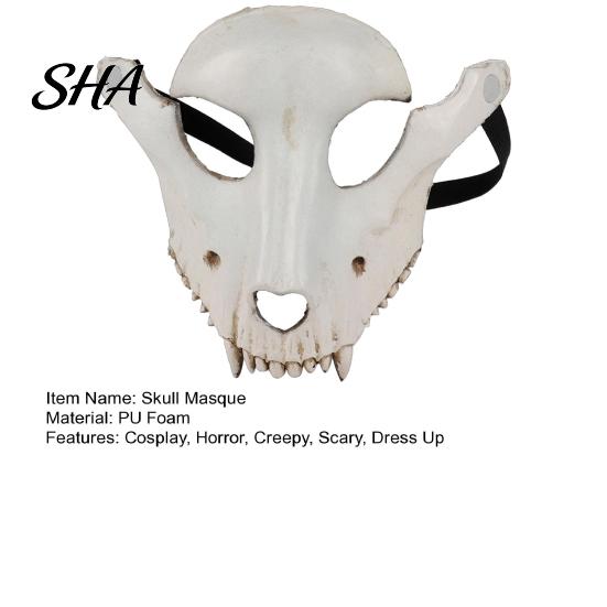 Realistic Sheep Skull Masque Halloween Head Masque, Full Face Cosplay Accessory, Spooky Scary Animal for Masquerade Party 3D