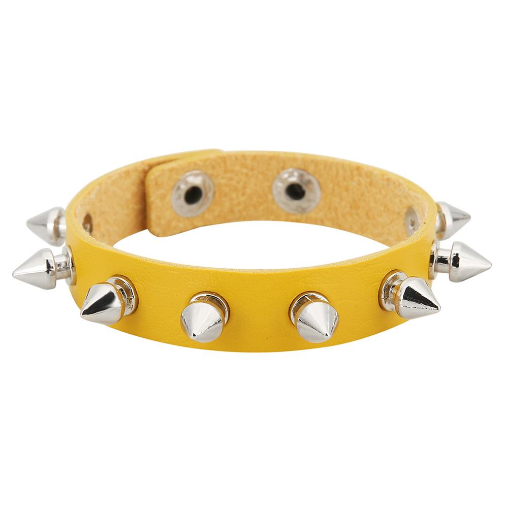 Black Goth Bracelets For Women Punk Boho Emo Spike Rivets PU Leather Bracelet Cuff Bangles Festival Jewelry Party Gifts