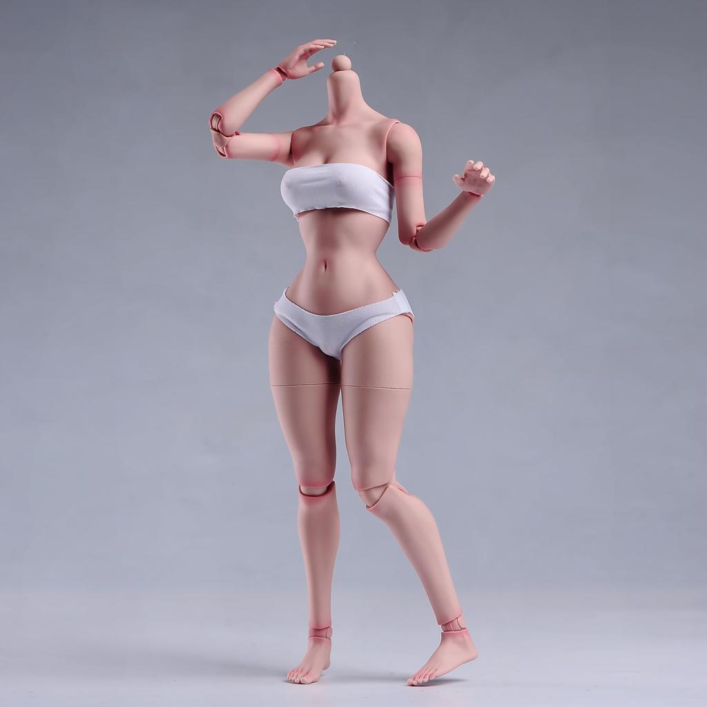 Scale Female Action Figure Flexible Joint Action Figure Body Model with Various Detachable Leg and Hand Accessories Slim 1/6 Body, 12-Inch (White