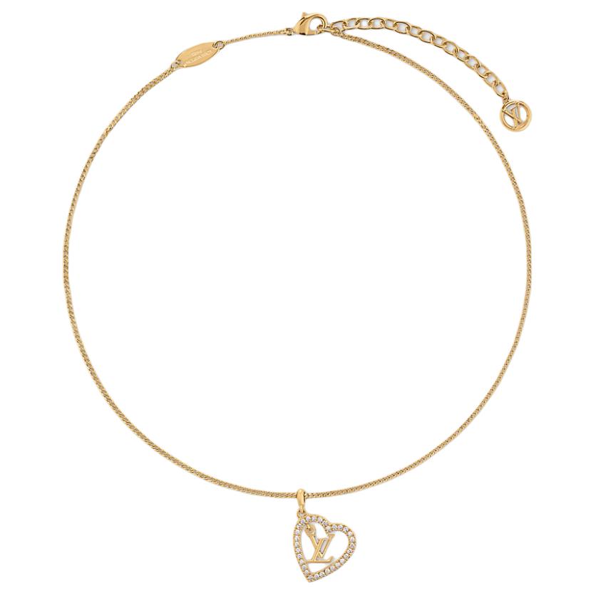 Louis Vuitton Heart Design Necklace Women Necklace Gold M02389