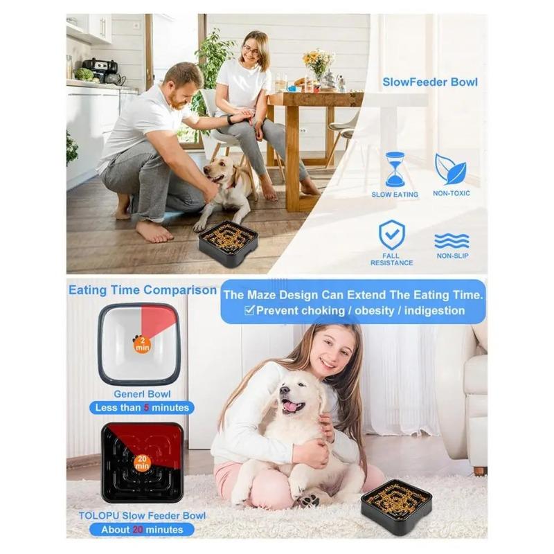Slow Feeder Dog Bowl Anti-choking Dogs Food Grade Anti-slip Safe Maze Pet Slow Eat Dishes Bowls for Medium and large Dogs