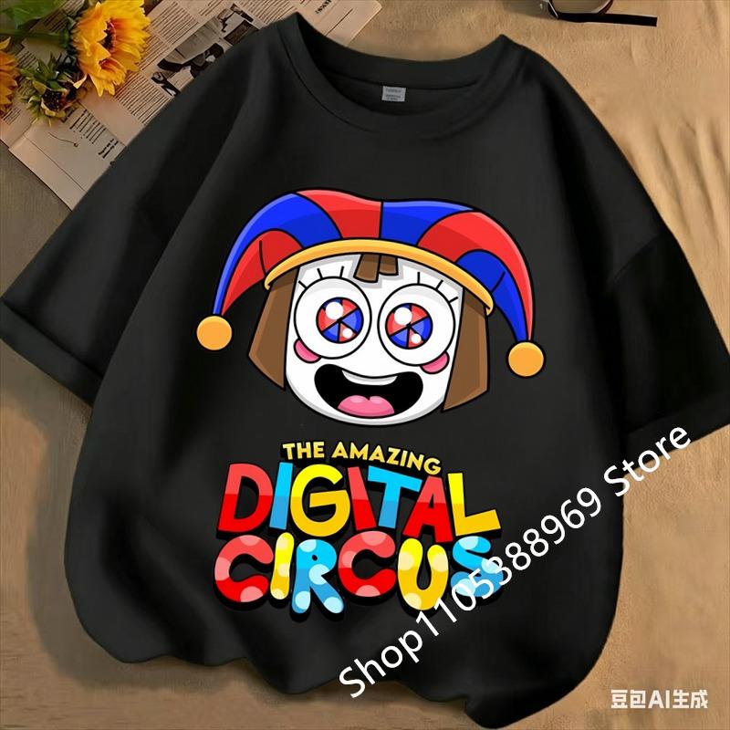 2026 Cute Pomni T-Shirts Children The Amazing Digital Circus Short Sleeve Casual Fashion Printed Boys Girls Tops Spring Summer