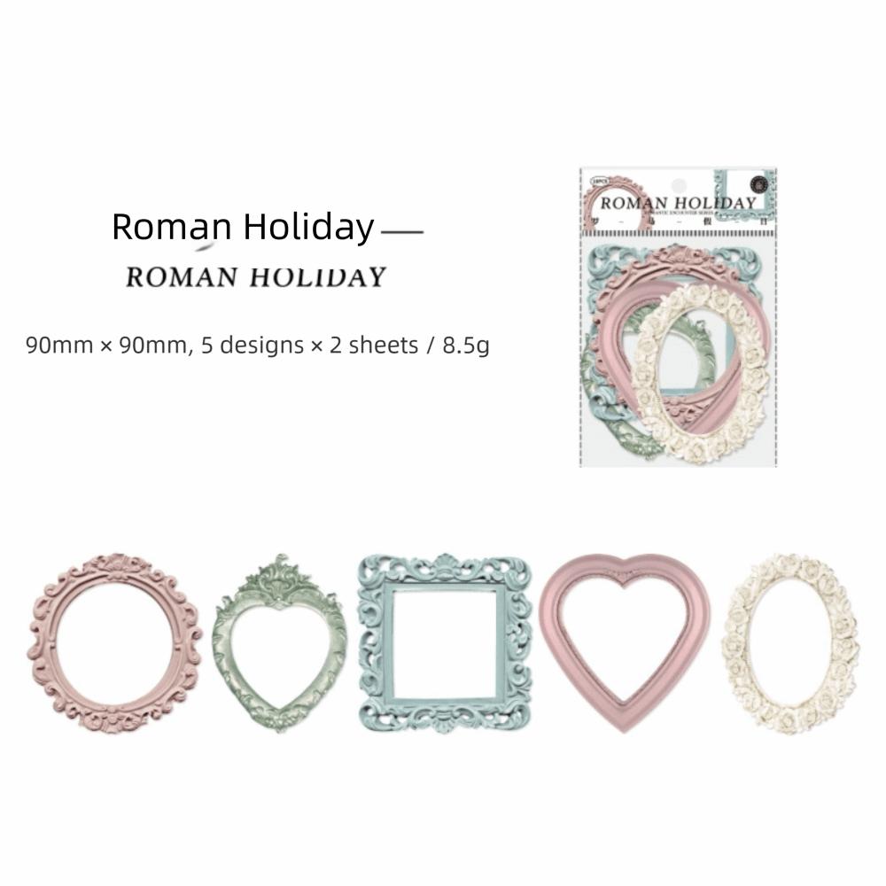 A Set Relievo Vintage Hollow Embossed Materials Frame Scrapbook Decoration Paper  DIY Crafts