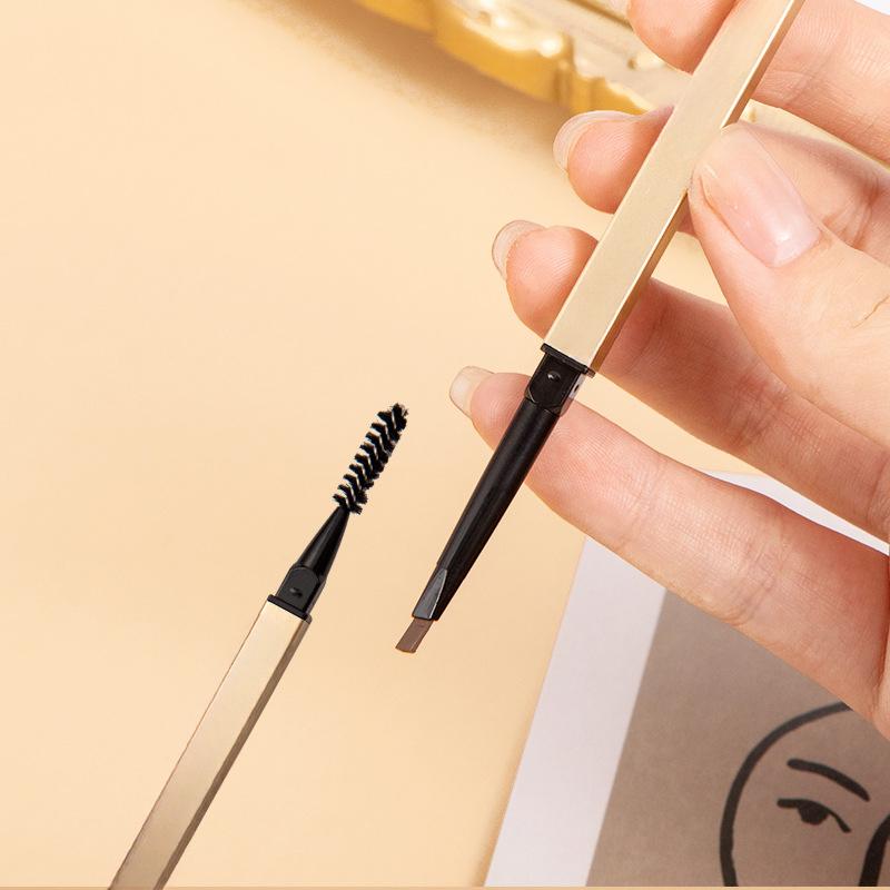 5 Farben Doppelkopf-Augenbrauenstift, wasserfester, langanhaltender Augenbrauenstift, leicht zu tragende Tönung, Mascara, verbessert das Kosmetik-Make-up der Frau