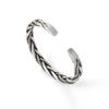 Retro Braided Open Bangle: S925 Silver Plated Unisex Bracelet - Trendy Heavy Industry Design