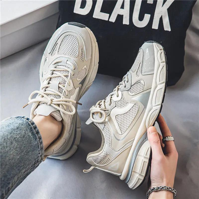 Mesh Upper Male Sports Shoes Outdoor Running All Brands High Quality Hiking Trekking Simple Breathable Gym Men's Casual Sneakers