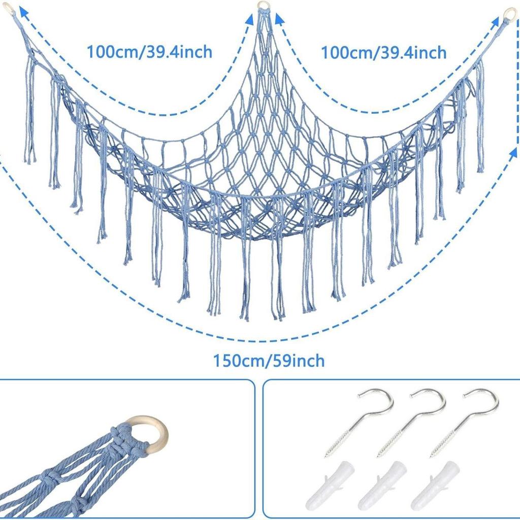 Cross-border Children's Handmade Cotton Rope Doll Storage Hammock