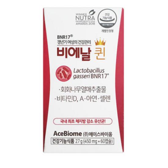 

BNR17 Bienal Queen Menopausal Diet Lactobacillus 60 capsules, 60 tablets, 1 box,Korean health food