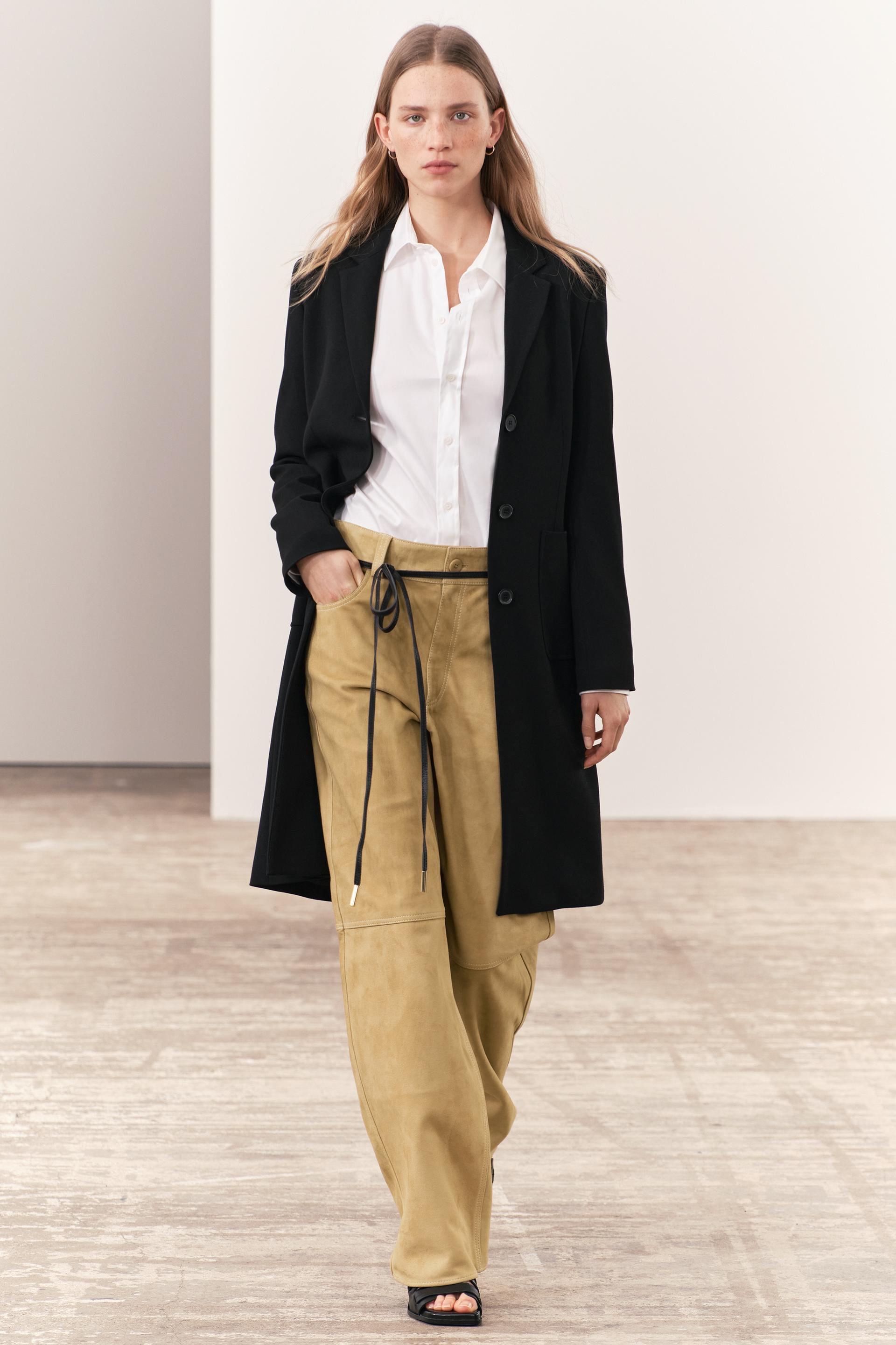 

ZW COLLECTION МИНИМАЛИСТИЧНОЕ ПАЛЬТО ПРИРОДНОГО КРОЯ