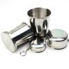 Taza plegable de acero inoxidable de 75ml/150ml/250ml, taza telescópica portátil para viajes al aire libre y Camping con llavero, taza de mano para agua y café