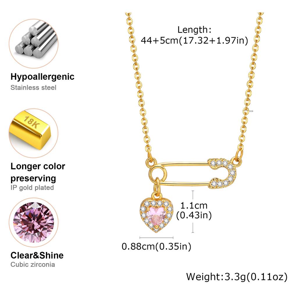 Vnox Diverse Heart Pendant Necklace For Women Girls, Stainless Steel Shell CZ Crystal Charm Choker, Fashion Jewelry Party Gifts