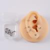 Set 12 Bucăți Oțel Chirurgical Culoare Argintie Placat cu Aur Negru Curcubeu Set Bijuterii de Piercing de Bază pentru Ureche Nas Sprânceană Labret 8Mm