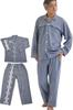 Benke Stillpyjama mit Klettverschluss für einfaches An- und Ausziehen, Oberteil und lange Hose, perfekt für zu Hause oder im Krankenhaus, Größe Herren Pflege, Hose mit offenem Vorderteil, Ärmel, (Marine,