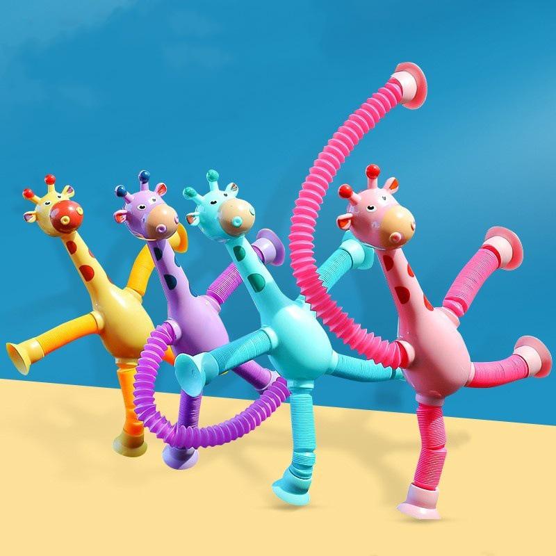 Telescopic Luminous Giraffe Robot Toy – Creative Educational Cartoon for Kids