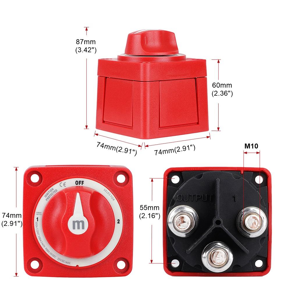 3 4 Position Battery Mass Switch Dual Circuit Cut M-Series Marine Boat 32V 300A Heavy Duty Isolator Disconnect Rotary Switch