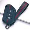 Silicone Key Fob Cover with Matching Keychain Compatible with Jeep Wrangler JL Gladiator JT 2018 2019 2020 2021 2022 2023 3 Button Smart Remote Key