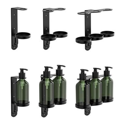 Functional Wall Mount Soap Dispenser Bracket with Shower Gel Shampoo Rack