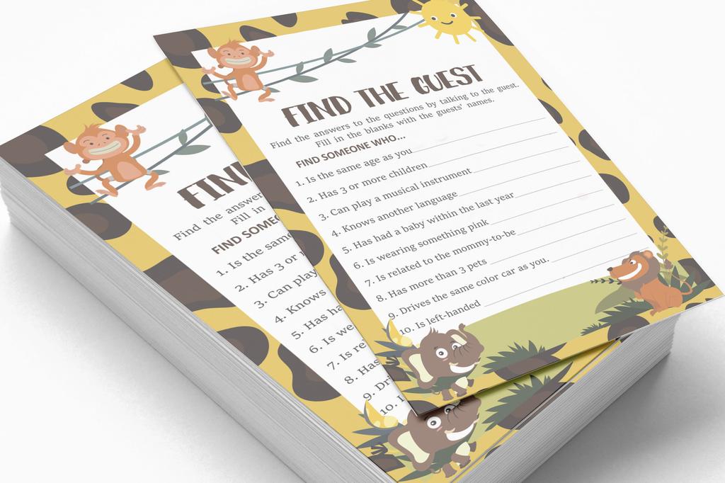 Inkdotpot 50 BabyA  AlphabetA  ABCA  GameA  Jungle Animals Baby Shower Game Gender Neutral Party