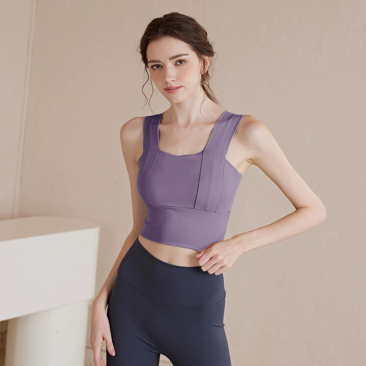 Sports Intimates Women s Anti-Shock and Anti-SAG Running Yoga Beautiful Vest Workout Clothes Plus Size High Strength One-Piece Cup Bra M, 51KG