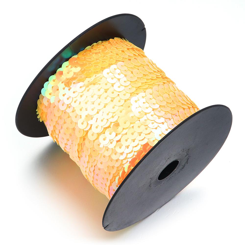 

100 Yards/Roll Bright Sequins Shiny Color Round Flat Paillettes Strings For Party Decor DIY Crafts Clothing Sewing Accessories жёлтый