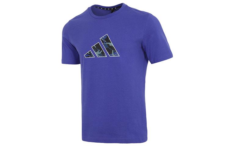 Adidas T Shirts Men s Purple Crew Neck Moderate Straight Fit GP0850 L