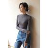 Women's Autumn Slim Bottom Half High Neck Thin Long Sleeve Top