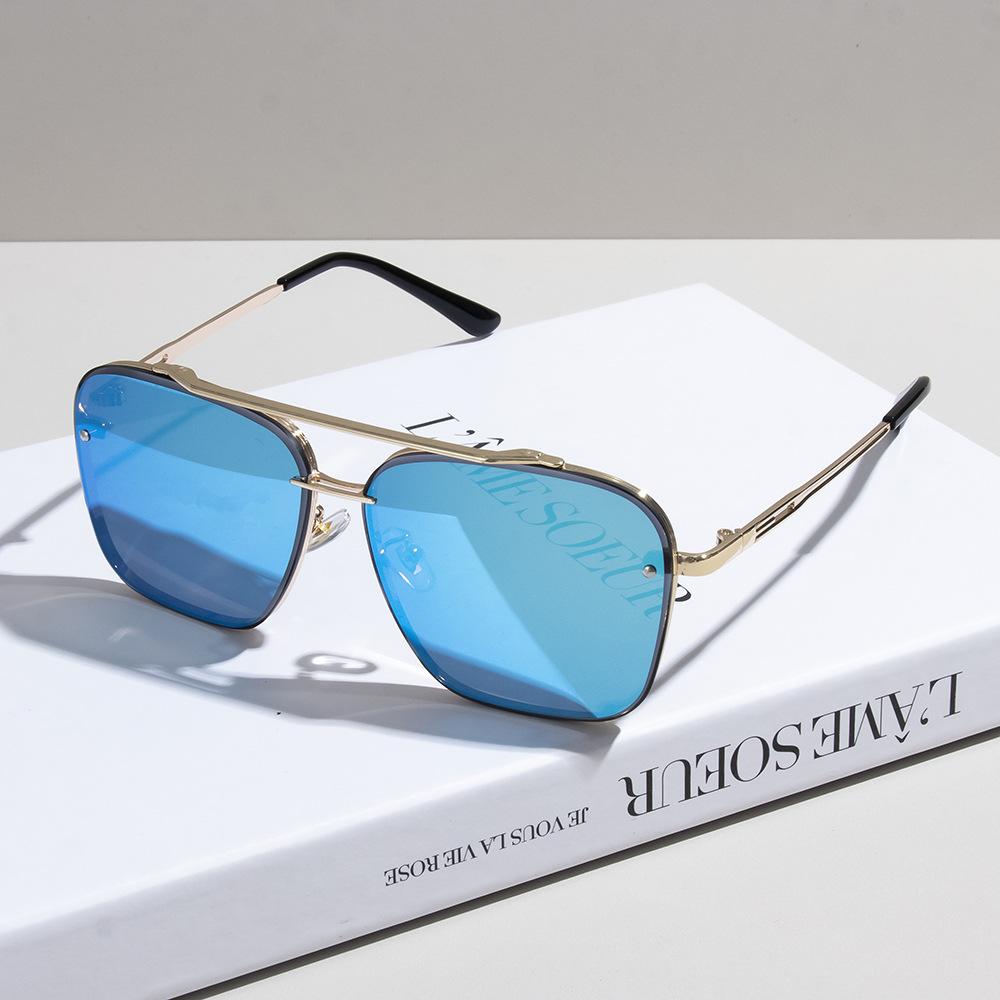 Fashion Square Sunglasses Men Vintage Big Frame Women Gradient Lens Sun Glasses Luxury Brand Metal Punk Eyewear