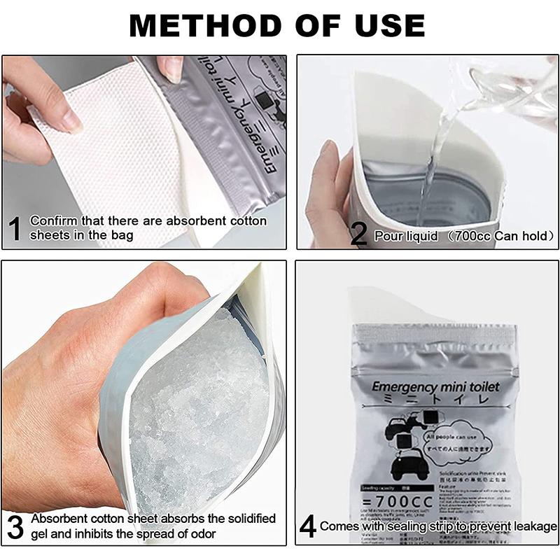 4Pcs 700Ml Emergency Car Urine Bag Vomit Bags Mini Toilet Mobile Toilets