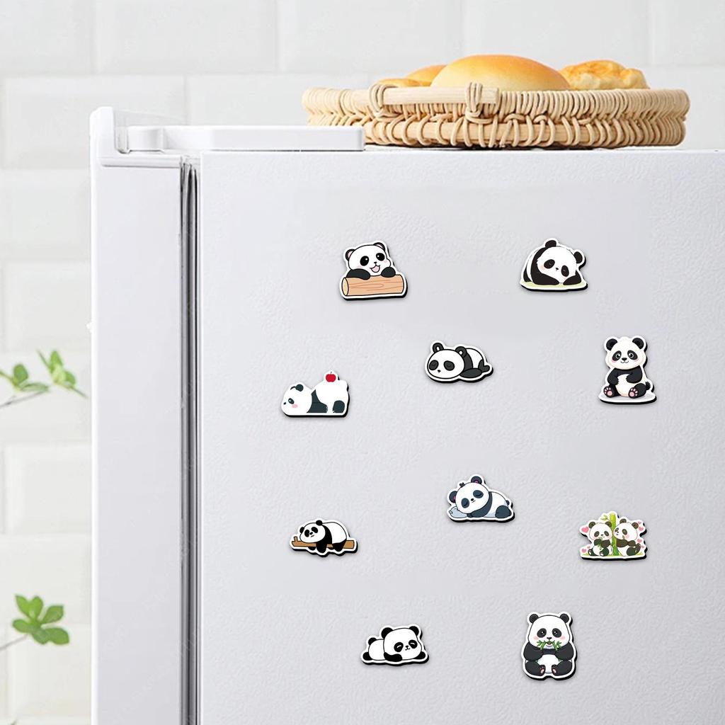 Panda Cartoon Refrigerator Magnets - Cute, Waterproof, Animal-Themed, Set of 20