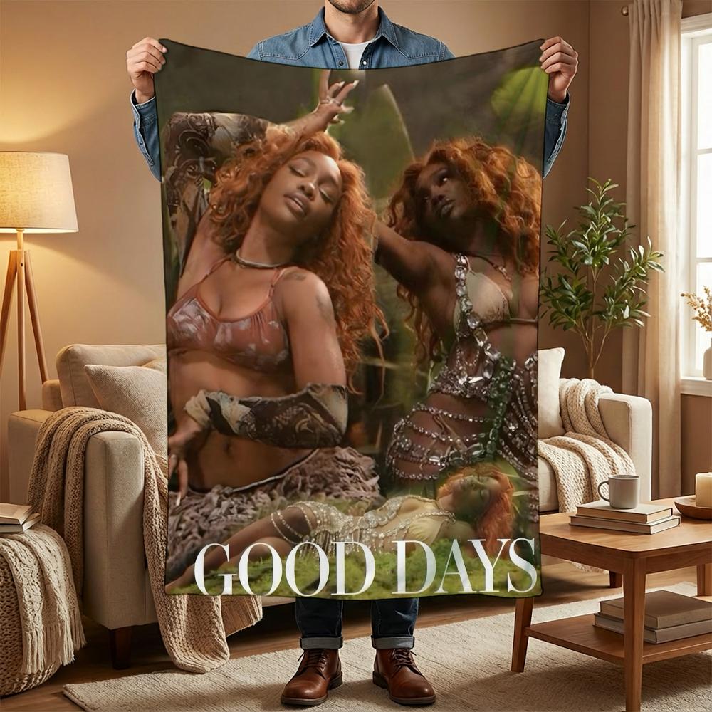 S-SZA SZA MUSIC Throw Soft Coral Fleece Blanket 310gsm Fluffy Warm Throw for Sofa Bed Couch Bedroom Decor 75cmx90cm