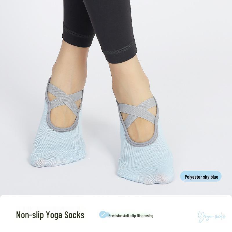 New Arrival Anti-Slip Grey Edge Cross Strap Yoga & Dance Socks