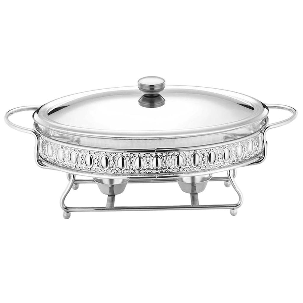Catering Food Warmer Round Chafing Dish and Holder Buffet Set for Soup Stock Pots Event