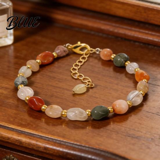 Durable Jewelry Women Bracelet Irregular Natural Stone Beads Adjustable Length